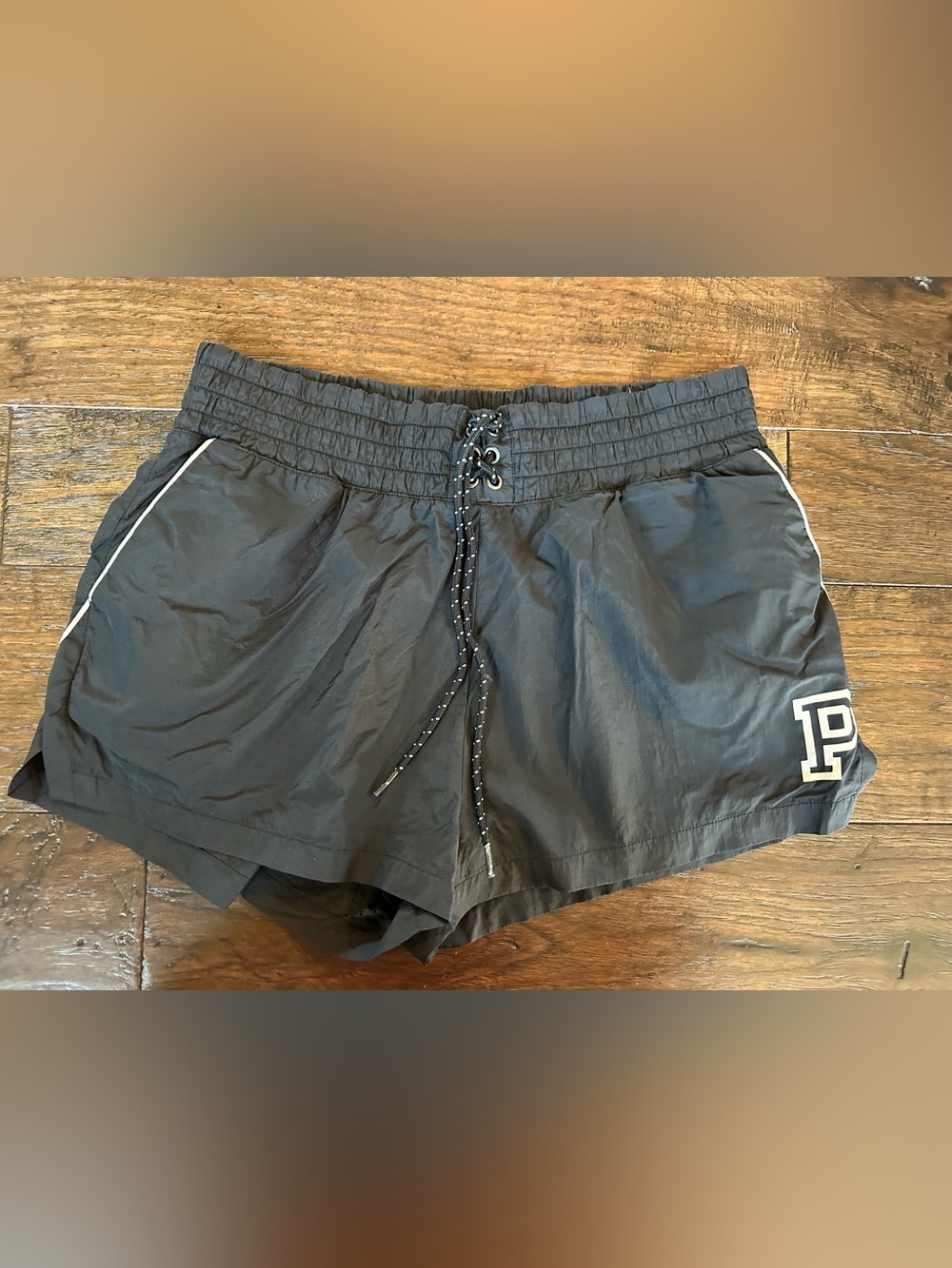 PINK Victoria's Secret Black Athletic Shorts with Drawstring- Size Medium